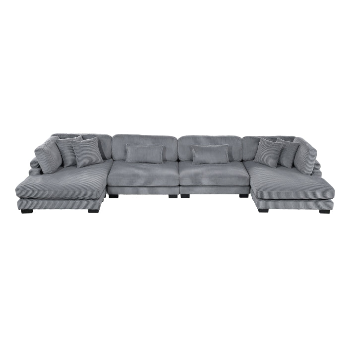Homelegance - Traverse 4 Piece Modular Sectional with Reversible Chaise - 8555GY*2AC2VC - GreatFurnitureDeal