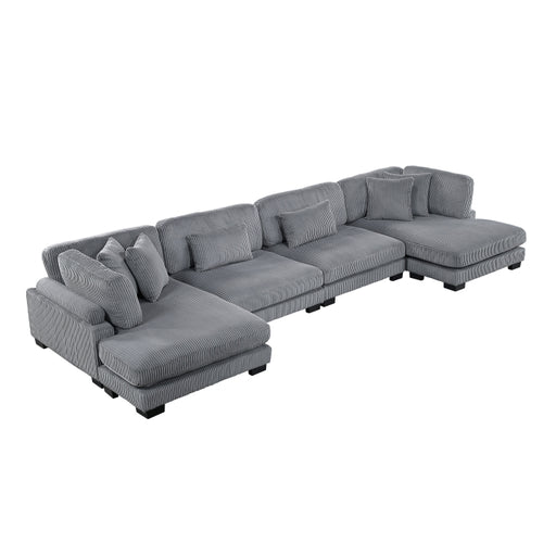 Homelegance - Traverse 4 Piece Modular Sectional with Reversible Chaise - 8555GY*2AC2VC - GreatFurnitureDeal