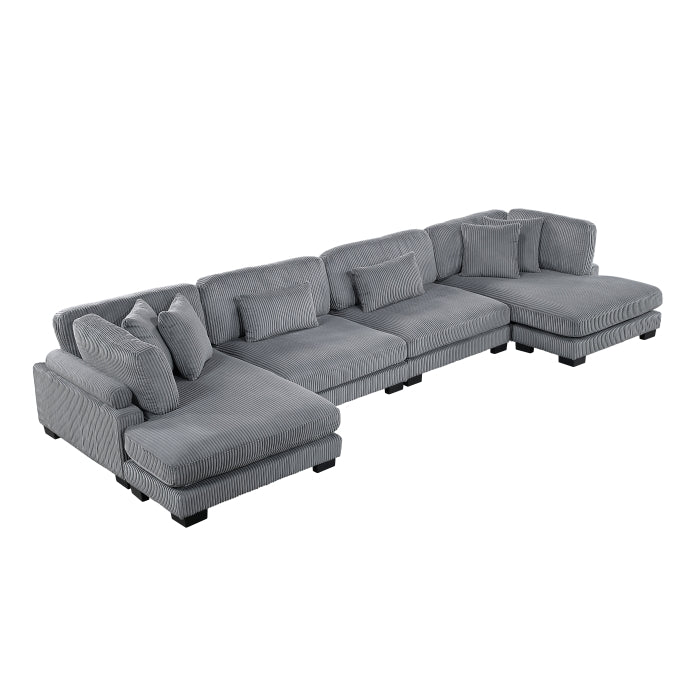 Homelegance - Traverse 4 Piece Modular Sectional with Reversible Chaise - 8555GY*2AC2VC - GreatFurnitureDeal