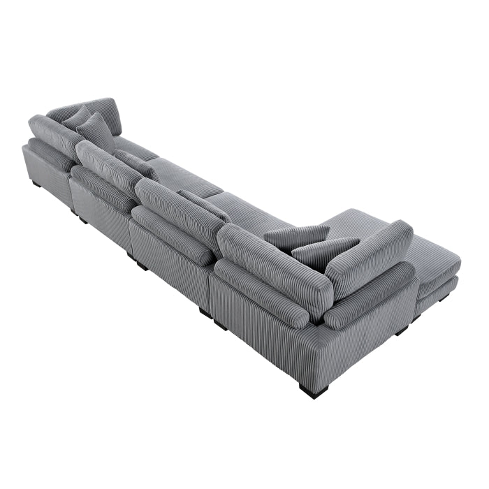 Homelegance - Traverse 4 Piece Modular Sectional with Reversible Chaise - 8555GY*CR2ACVC