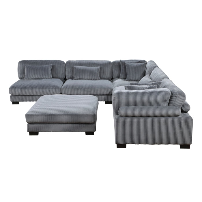 Homelegance - Traverse 6 Piece Modular Sectional with Ottoman - 8555GY*6OT - GreatFurnitureDeal