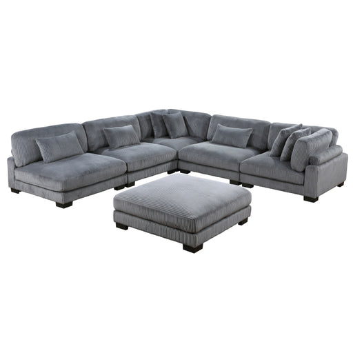 Homelegance - Traverse 6 Piece Modular Sectional with Ottoman - 8555GY*6OT - GreatFurnitureDeal