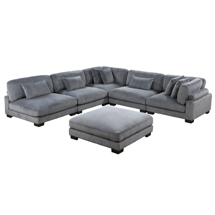 Homelegance - Traverse 6 Piece Modular Sectional with Ottoman - 8555GY*6OT - GreatFurnitureDeal