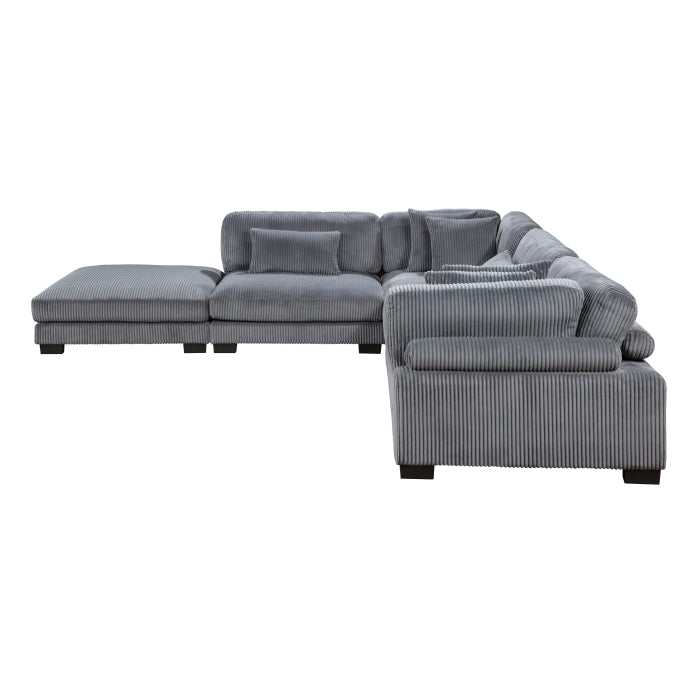 Homelegance - Traverse 5 Piece Modular Sectional with Ottoman - 8555GY*5OT - GreatFurnitureDeal
