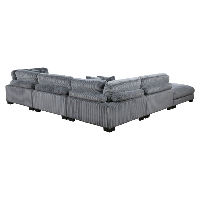 Homelegance - Traverse 5 Piece Modular Sectional with Ottoman - 8555GY*5OT - GreatFurnitureDeal