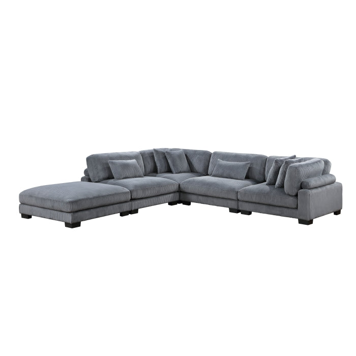 Homelegance - Traverse 5 Piece Modular Sectional with Ottoman - 8555GY*5OT