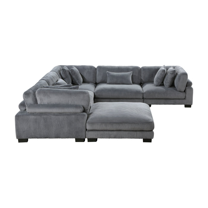 Homelegance - Traverse 6 Piece Modular Sectional with Ottoman - 8555GY*3CR2ACOT