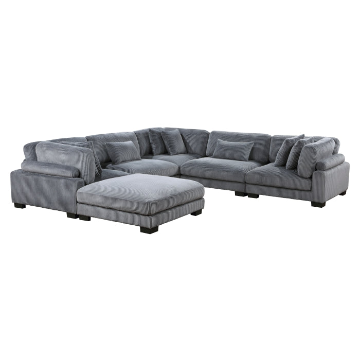 Homelegance - Traverse 6 Piece Modular Sectional with Ottoman - 8555GY*3CR2ACOT