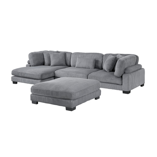 Homelegance - Traverse 4 Piece Modular Sectional with Reversible Chaise and Ottoman - 8555GY*CRACVCOT - GreatFurnitureDeal
