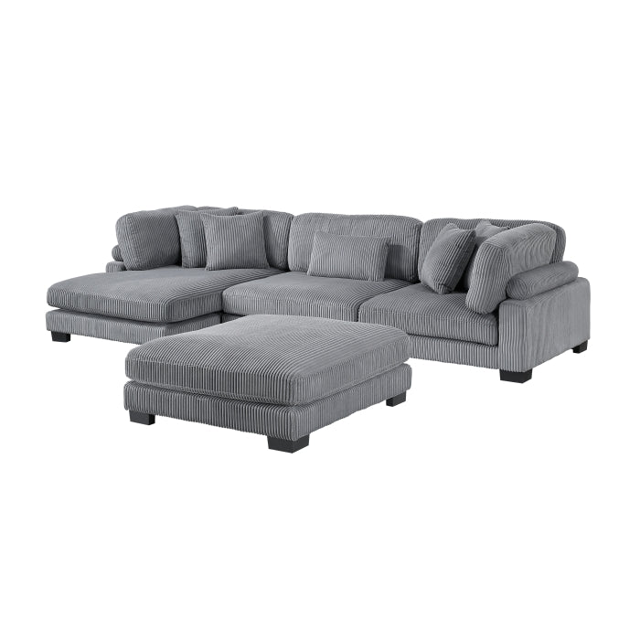 Homelegance - Traverse 4 Piece Modular Sectional with Reversible Chaise and Ottoman - 8555GY*CRACVCOT - GreatFurnitureDeal