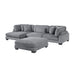 Homelegance - Traverse 4 Piece Modular Sectional with Reversible Chaise and Ottoman - 8555GY*CRACVCOT - GreatFurnitureDeal