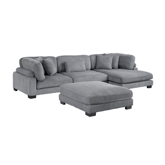 Homelegance - Traverse 4 Piece Modular Sectional with Reversible Chaise and Ottoman - 8555GY*CRACVCOT - GreatFurnitureDeal