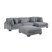 Homelegance - Traverse 4 Piece Modular Sectional with Reversible Chaise and Ottoman - 8555GY*CRACVCOT - GreatFurnitureDeal
