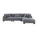 Homelegance - Traverse 4 Piece Modular Sectional with Ottoman - 8555GY*4OT - GreatFurnitureDeal