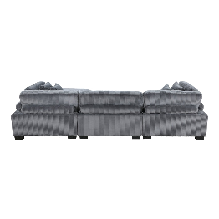 Homelegance - Traverse 4 Piece Modular Sectional with Ottoman - 8555GY*4OT