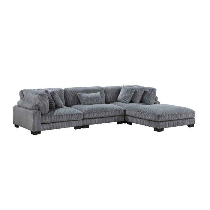 Homelegance - Traverse 4 Piece Modular Sectional with Ottoman - 8555GY*4OT