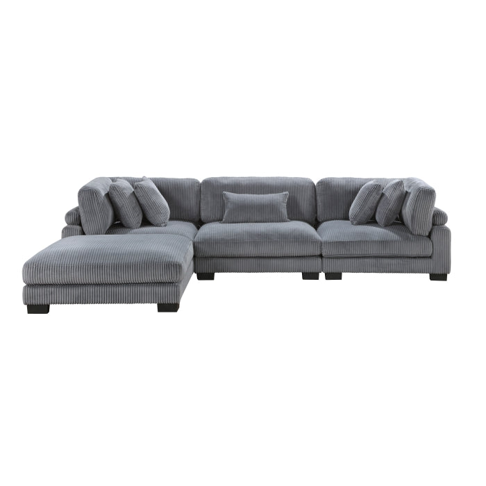 Homelegance - Traverse 4 Piece Modular Sectional with Ottoman - 8555GY*4OT
