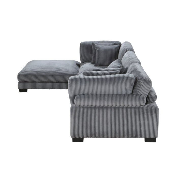 Homelegance - Traverse 4 Piece Modular Sectional with Ottoman - 8555GY*4OT