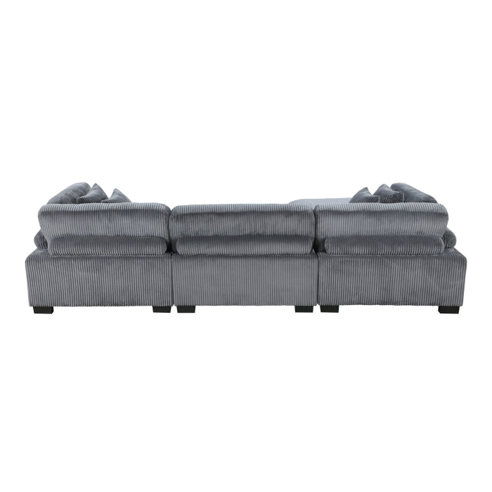 Homelegance - Traverse 4 Piece Modular Sectional with Ottoman - 8555GY*4OT