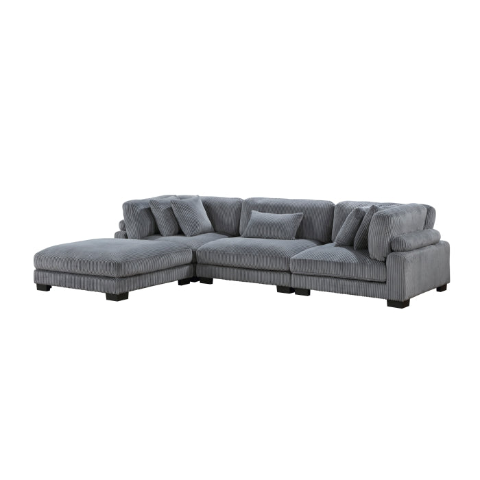 Homelegance - Traverse 4 Piece Modular Sectional with Ottoman - 8555GY*4OT - GreatFurnitureDeal