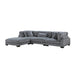 Homelegance - Traverse 4 Piece Modular Sectional with Ottoman - 8555GY*4OT - GreatFurnitureDeal