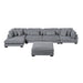 Homelegance - Traverse 5 Piece Modular Sectional with Reversible Chaise and Ottoman - 8555GY*CR2ACVCOT - GreatFurnitureDeal