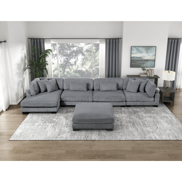 Homelegance - Traverse 5 Piece Modular Sectional with Reversible Chaise and Ottoman - 8555GY*CR2ACVCOT