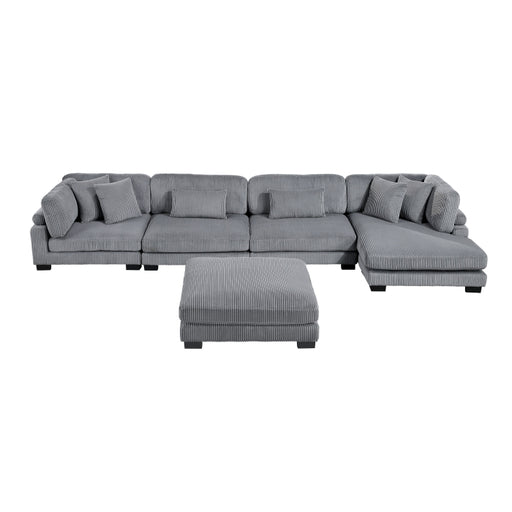 Homelegance - Traverse 5 Piece Modular Sectional with Reversible Chaise and Ottoman - 8555GY*CR2ACVCOT - GreatFurnitureDeal