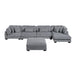 Homelegance - Traverse 5 Piece Modular Sectional with Reversible Chaise and Ottoman - 8555GY*CR2ACVCOT - GreatFurnitureDeal