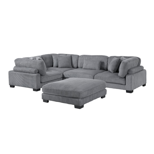 Homelegance - Traverse 5 Piece Modular Sectional with Ottoman - 8555GY*3CRACOT - GreatFurnitureDeal