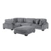 Homelegance - Traverse 5 Piece Modular Sectional with Ottoman - 8555GY*3CRACOT - GreatFurnitureDeal