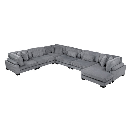 Homelegance - Traverse 6 Piece Modular Sectional with Reversible Chaise - 8555GY*2CR3ACVC - GreatFurnitureDeal