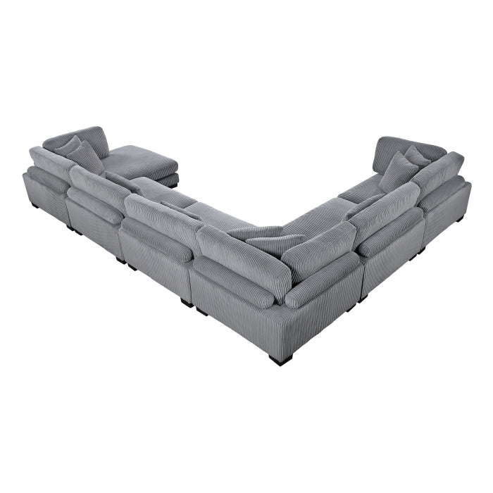 Homelegance - Traverse 6 Piece Modular Sectional with Reversible Chaise - 8555GY*2CR3ACVC