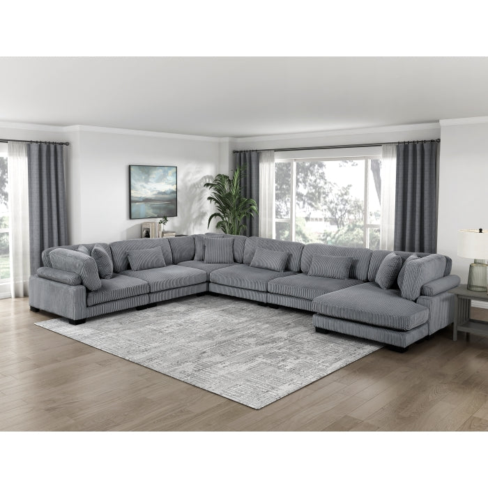 Homelegance - Traverse 6 Piece Modular Sectional with Reversible Chaise - 8555GY*2CR3ACVC