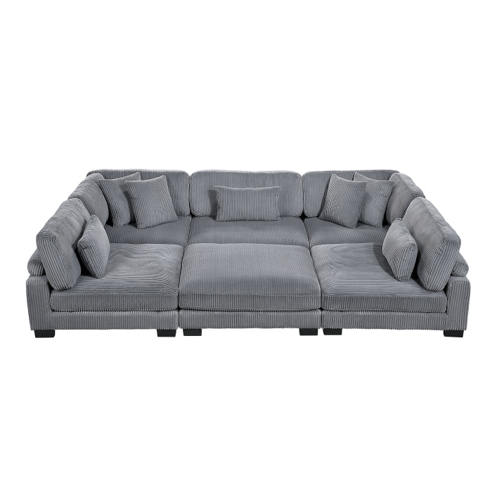 Homelegance - Traverse 6 Piece Modular Sectional with Ottoman - 8555GY*6OT - GreatFurnitureDeal