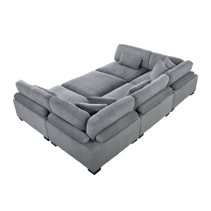 Homelegance - Traverse 6 Piece Modular Sectional with Ottoman - 8555GY*6OT