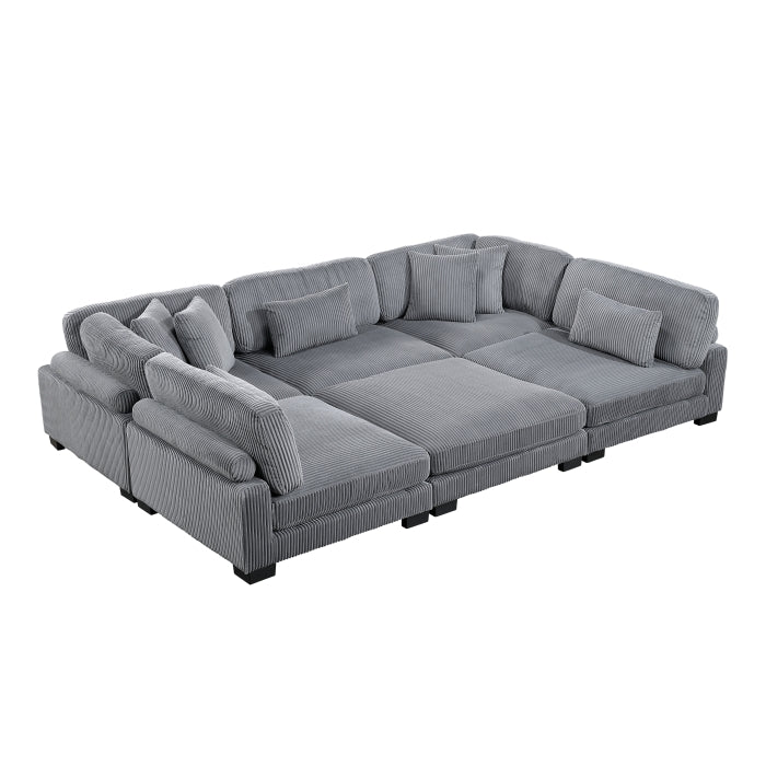 Homelegance - Traverse 6 Piece Modular Sectional with Ottoman - 8555GY*6OT