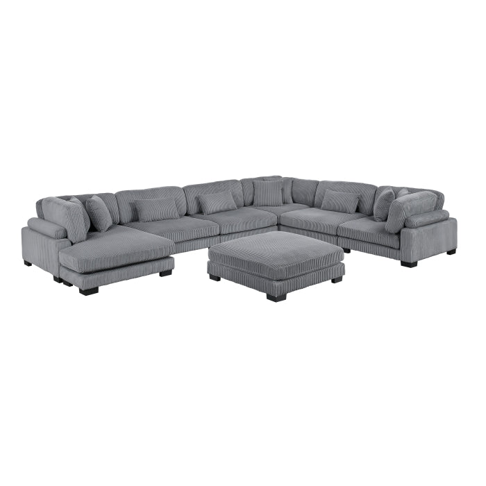 Homelegance - Traverse 7 Piece Modular Sectional with Reversible Chaise and Ottoman - 8555GY*2CR3ACVCOT - GreatFurnitureDeal