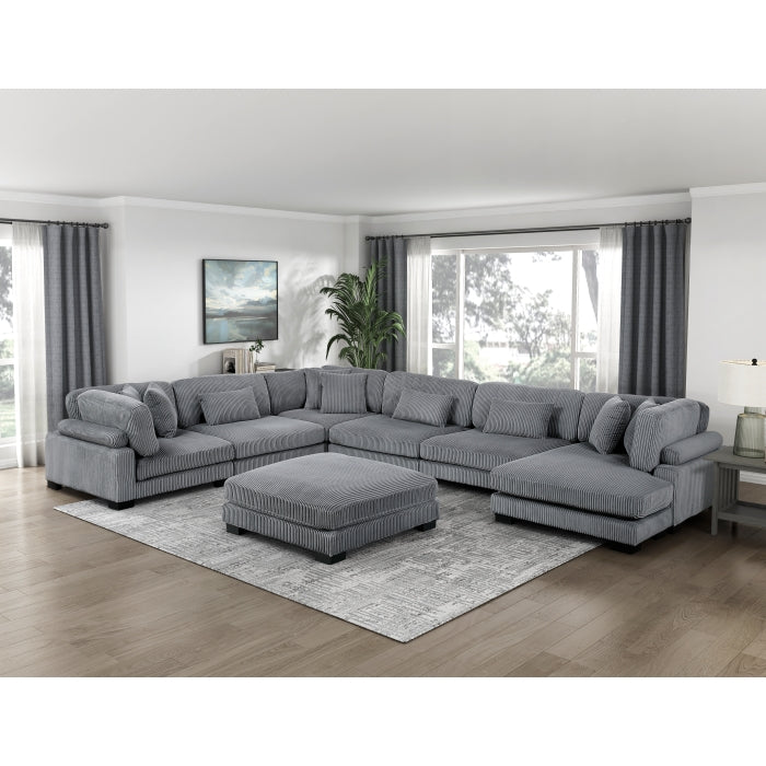 Homelegance - Traverse 7 Piece Modular Sectional with Reversible Chaise and Ottoman - 8555GY*2CR3ACVCOT