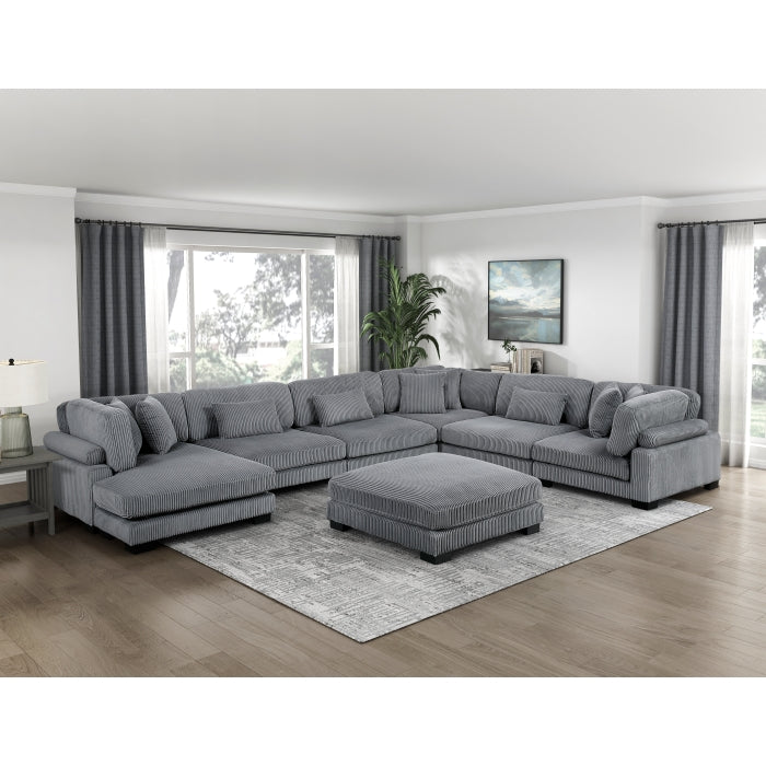 Homelegance - Traverse 7 Piece Modular Sectional with Reversible Chaise and Ottoman - 8555GY*2CR3ACVCOT