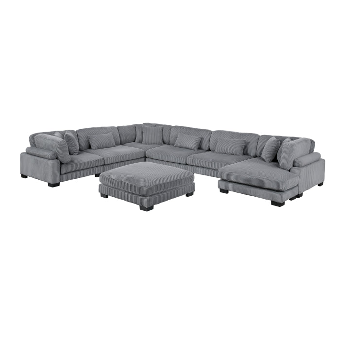 Homelegance - Traverse 7 Piece Modular Sectional with Reversible Chaise and Ottoman - 8555GY*2CR3ACVCOT - GreatFurnitureDeal