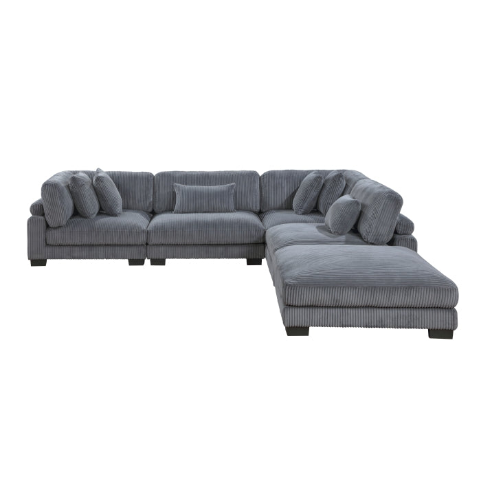 Homelegance - Traverse 5 Piece Modular Sectional with Ottoman - 8555GY*5OT