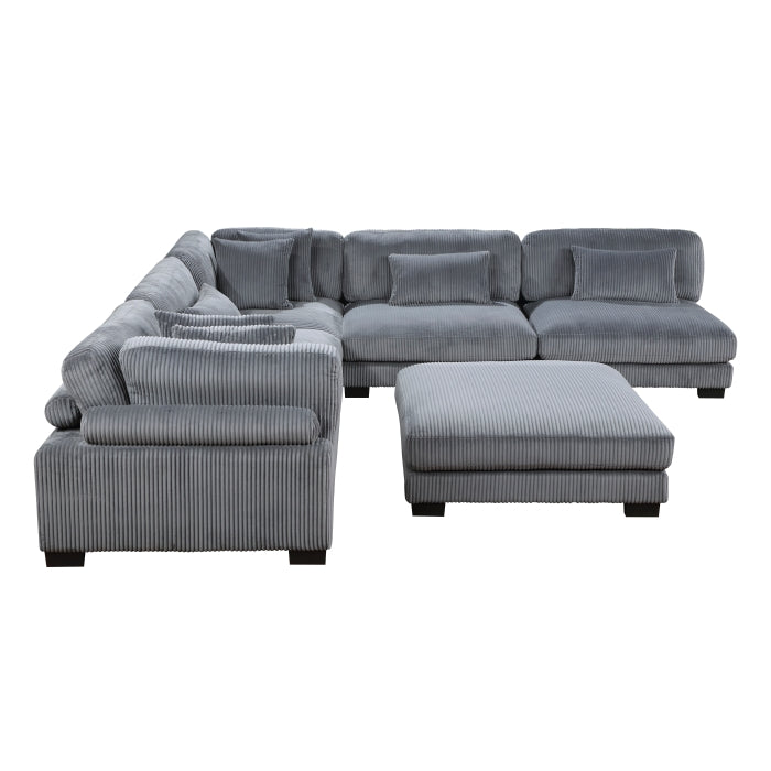 Homelegance - Traverse 6 Piece Modular Sectional with Ottoman - 8555GY*6OT