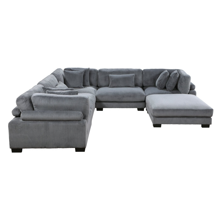 Homelegance - Traverse 6 Piece Modular Sectional with Ottoman - 8555GY*3CR2ACOT