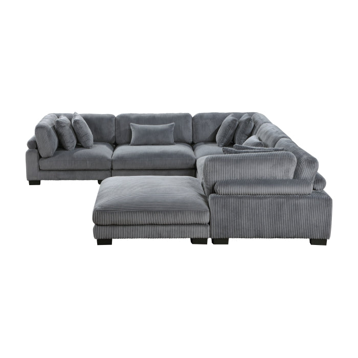 Homelegance - Traverse 6 Piece Modular Sectional with Ottoman - 8555GY*3CR2ACOT