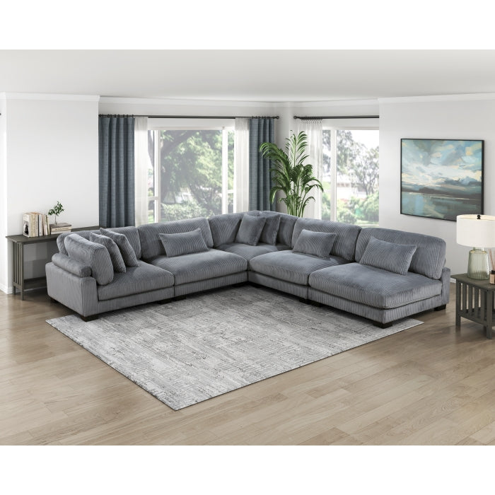 Homelegance - Traverse 5 Piece Modular Sectional - 8555GY*5SC - GreatFurnitureDeal