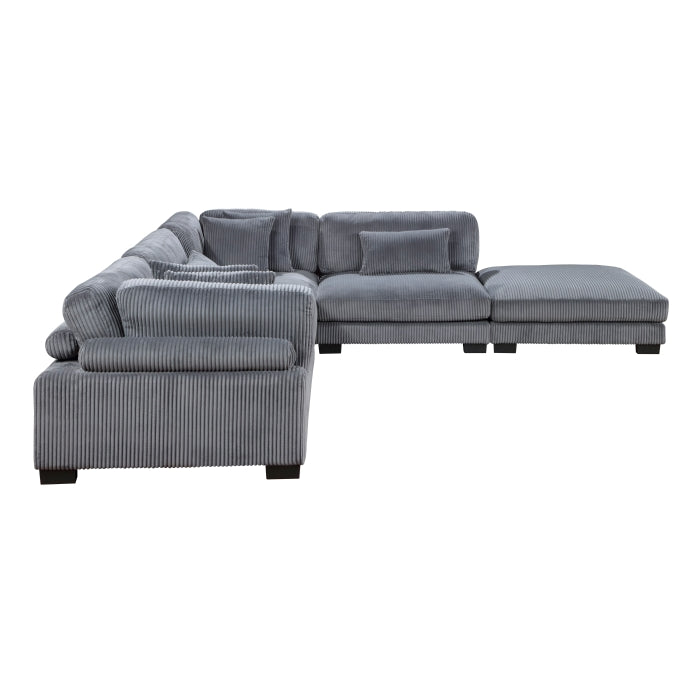 Homelegance - Traverse 5 Piece Modular Sectional with Ottoman - 8555GY*5OT