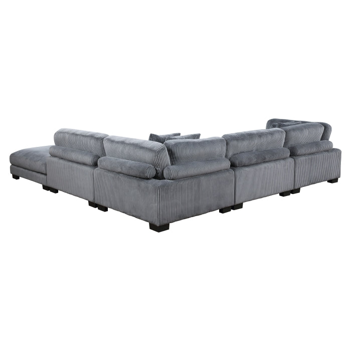 Homelegance - Traverse 5 Piece Modular Sectional with Ottoman - 8555GY*5OT