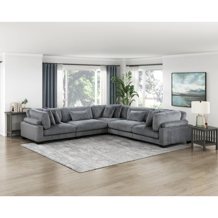 Homelegance - Traverse 5 Piece Modular Sectional - 8555GY*2AC3CR