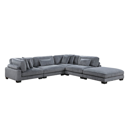 Homelegance - Traverse 5 Piece Modular Sectional with Ottoman - 8555GY*5OT - GreatFurnitureDeal